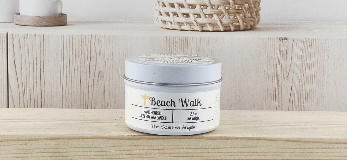 Beach Walk Scented 100% Soy Wax Candle - White