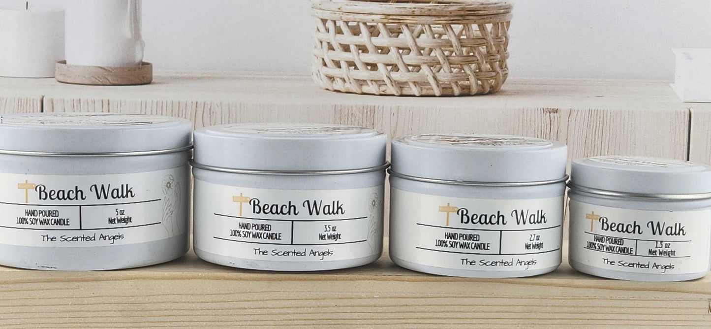 Beach Walk Scented 100% Soy Wax Candle - White