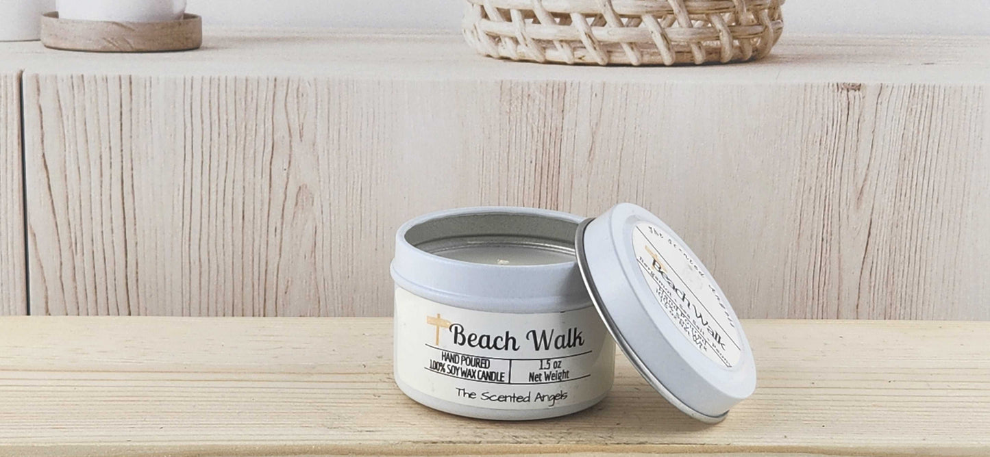 Beach Walk Scented 100% Soy Wax Candle - White
