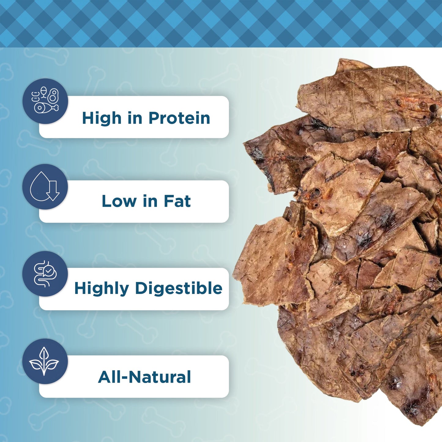 Country Living 4”-6” Beef Lung Slices Dog Treats – 8oz Bag – 100% Natural, Single-Ingredient, High-Protein, Grain-Free Dog Treats – Crunchy & Lightweight