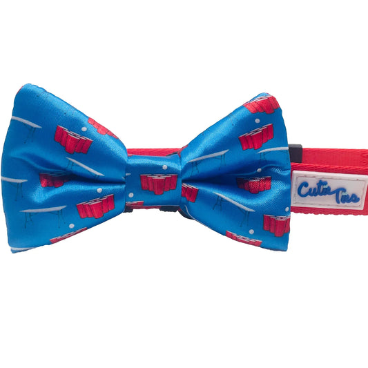 Beer Pong Blue Dog Bow Tie