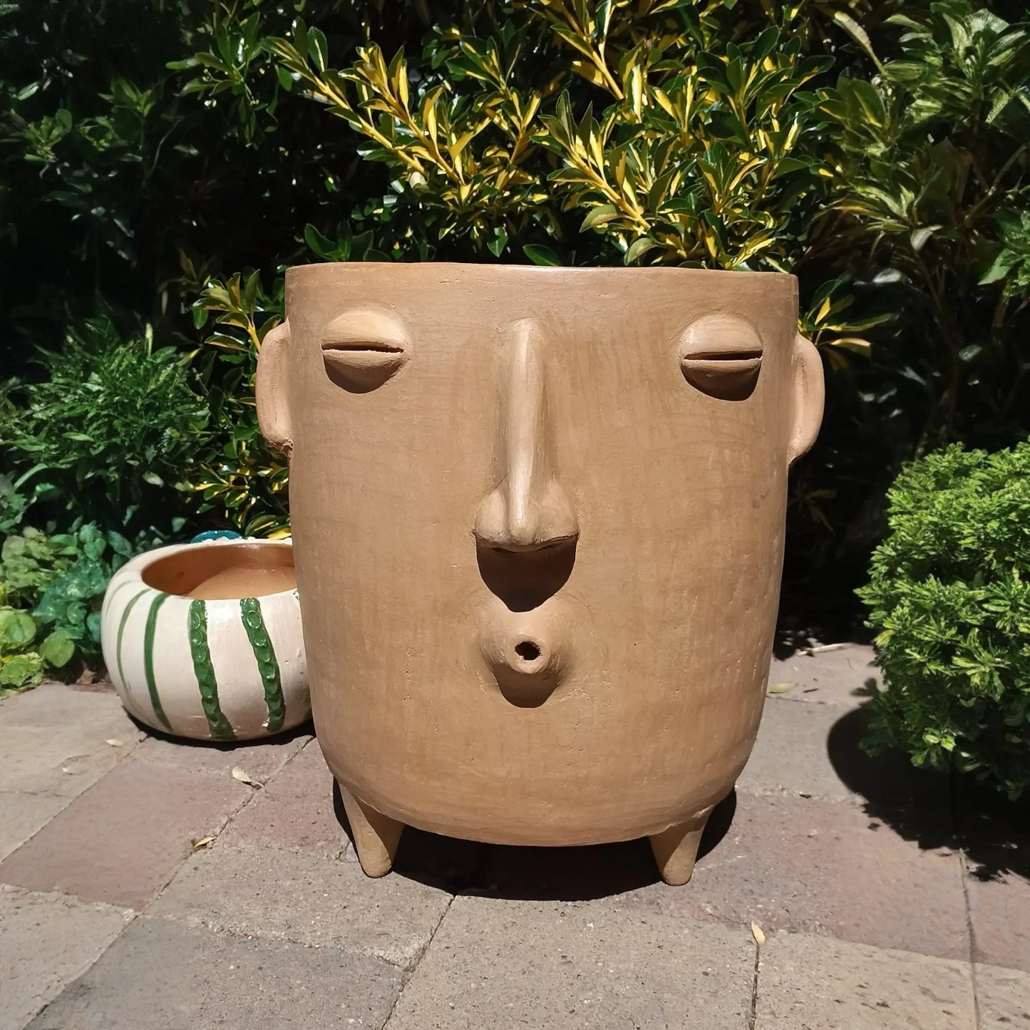 Whistler Planter, Big Clay Flower Pot, Handmade Mexican Pottery of Atzompa, Mexico, Home Decor, Indoor Outdoor Decor, Substantial Plant Pot