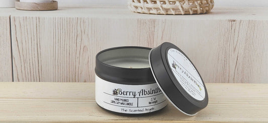 Berry Absinthe Scented 100% Soy Wax Candle - Black