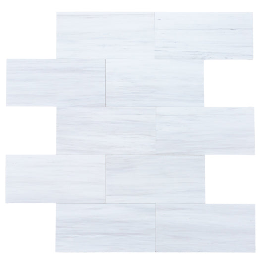 Bianco Dolomite Platinum Marble 12"x24" Polished Floor and Wall Tile - Livfloors Collection