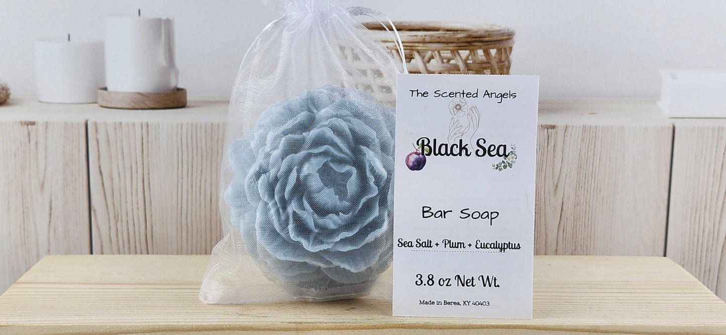 Black Sea Peony Flower Soap Bar