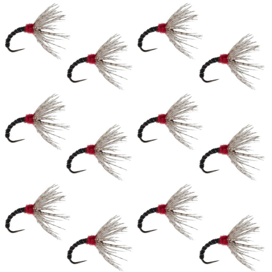 Black Zebra Sakasa Kebari - 12 Tenkara Flies - Size 14
