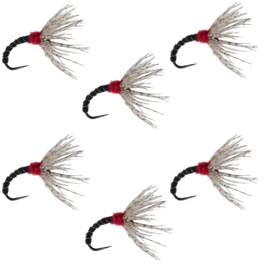 Black Zebra Sakasa Kebari - 6 Tenkara Flies - Size 12