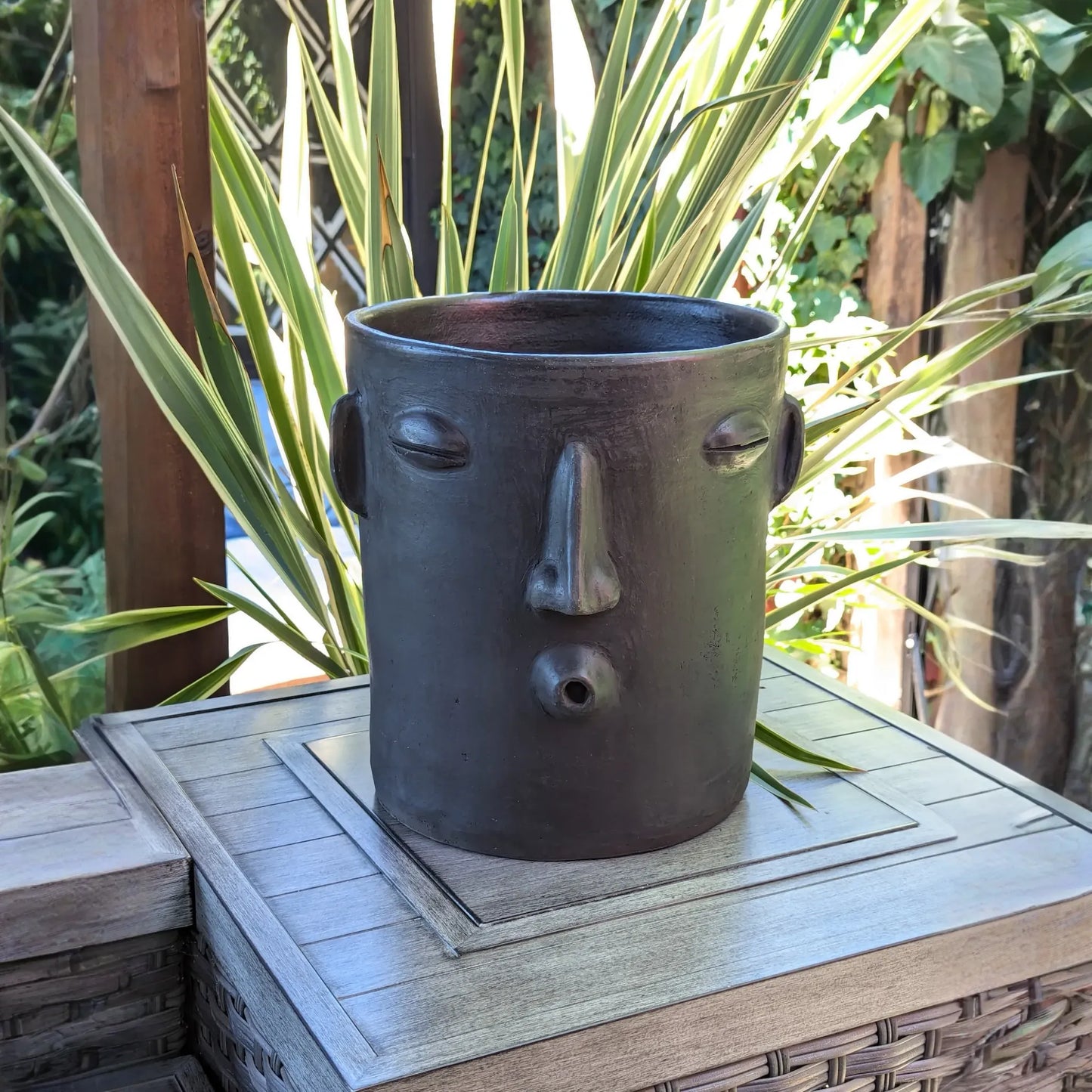 Whistler Planter, Big Clay Flower Pot, Handmade Mexican Pottery of Atzompa, Mexico, Home Decor, Indoor Outdoor Decor, Substantial Plant Pot