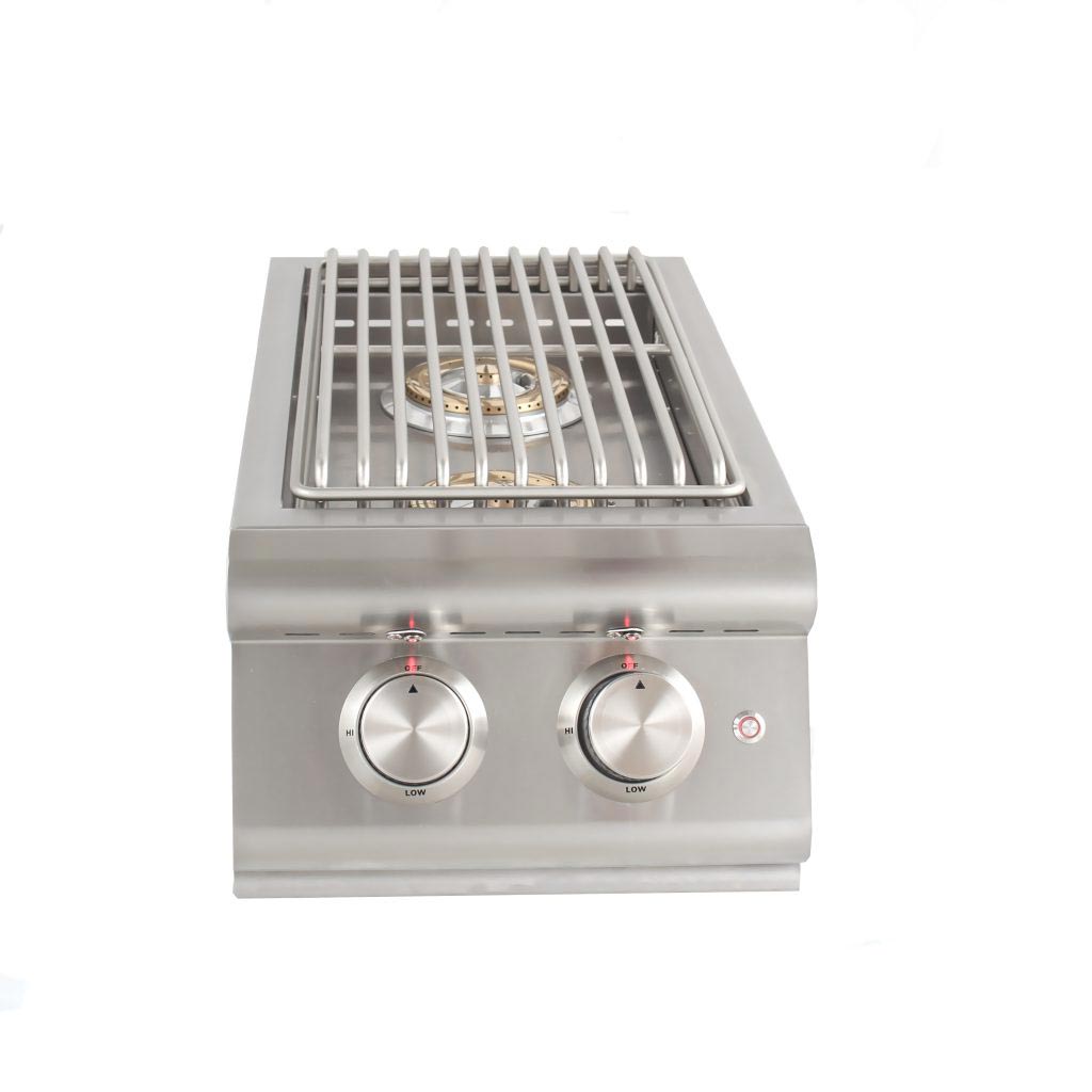 Blaze Premium LTE Built-In Gas High Performance Power Burner W/ Wok Ring & Stainless Steel Lid - BLZ-PBLTE-LP/NG