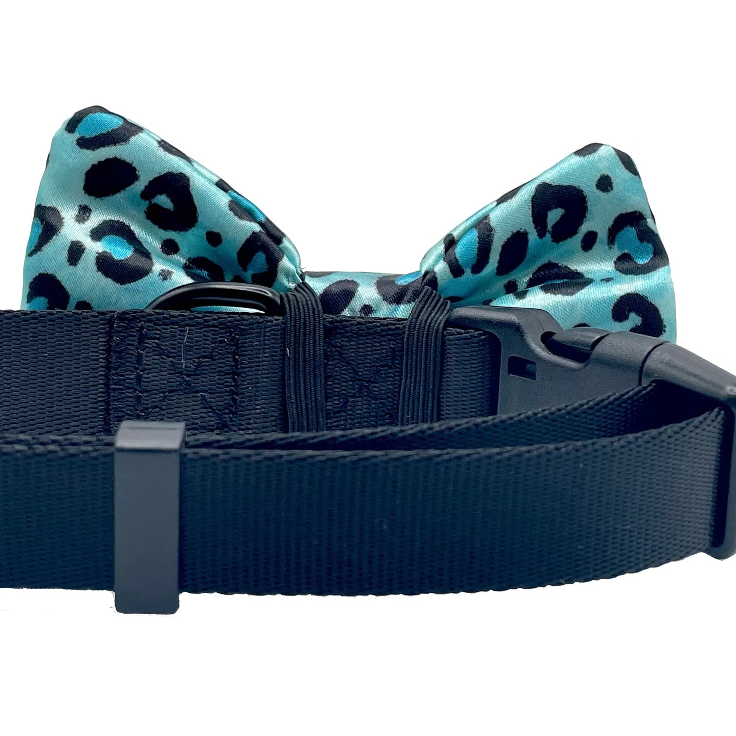 Blue Cheetah Print Dog Bow Tie