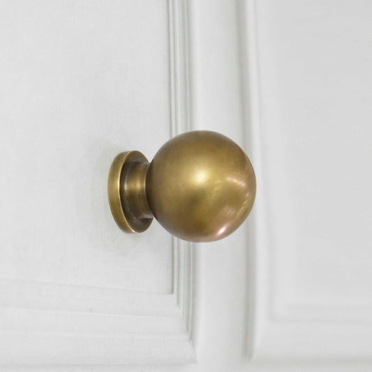 Brass Ball Knob - Antique Brass