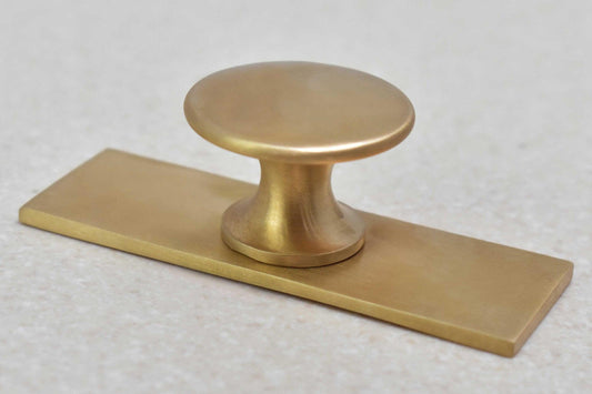 Brass Drawer Knob with Rectangle Backplate