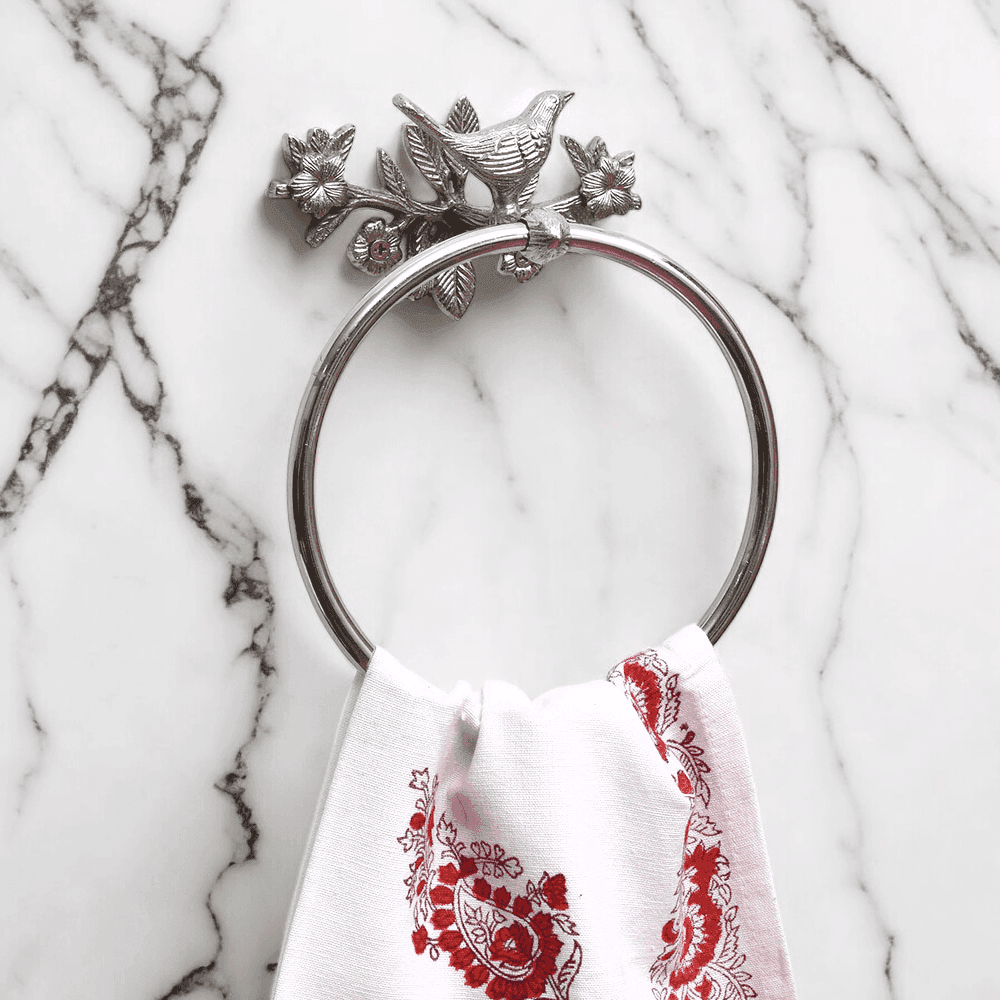 Brass Bird Roll Holder - Chrome Finish