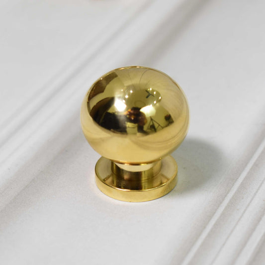 Brass Ball Knob - Unlacquered Polished Brass