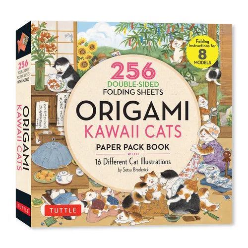 Origami Kawaii Cats Paper Pack Book: 256 Double-Sided Folding Sheets (Includes Instructions for 8 Models)