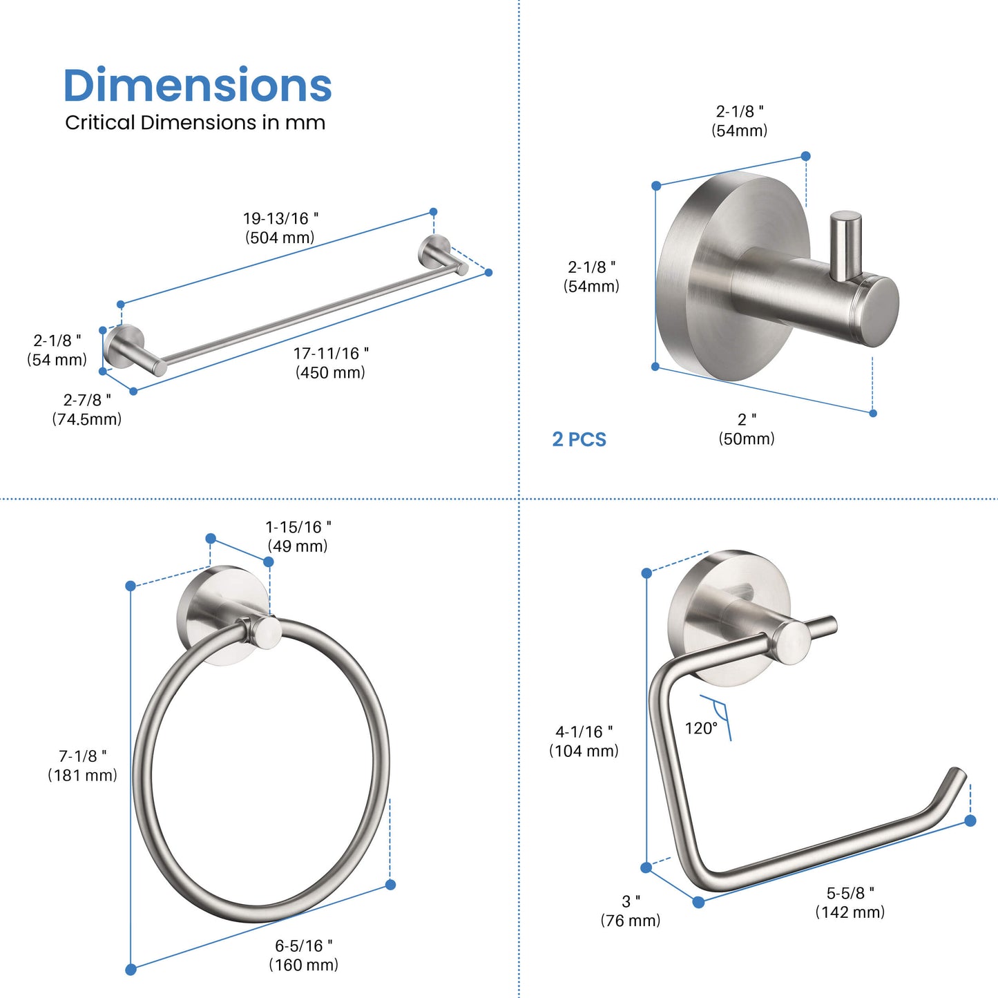 Halo 5 Piece Bathroom Hardware Set 5