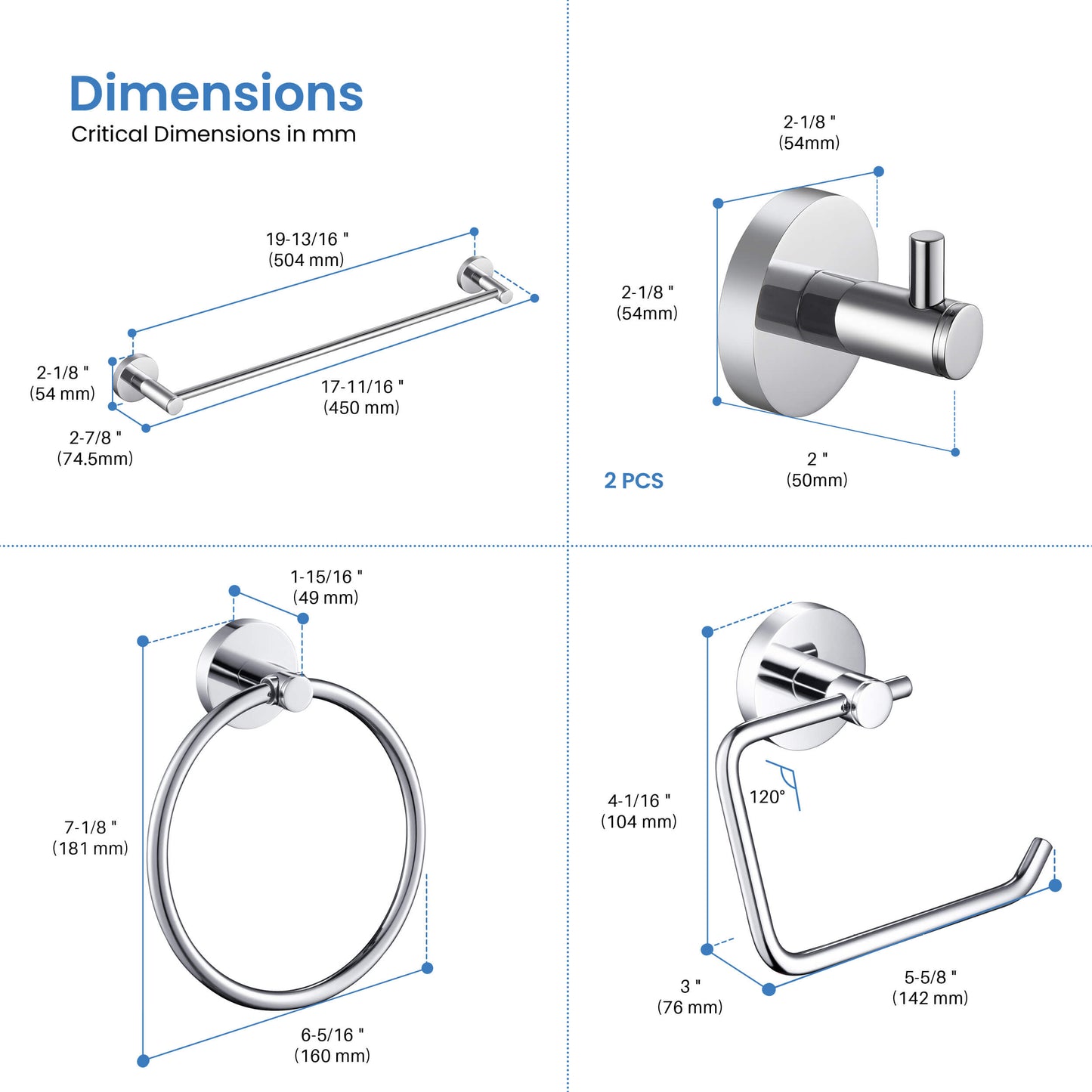 Halo 5 Piece Bathroom Hardware Set 5