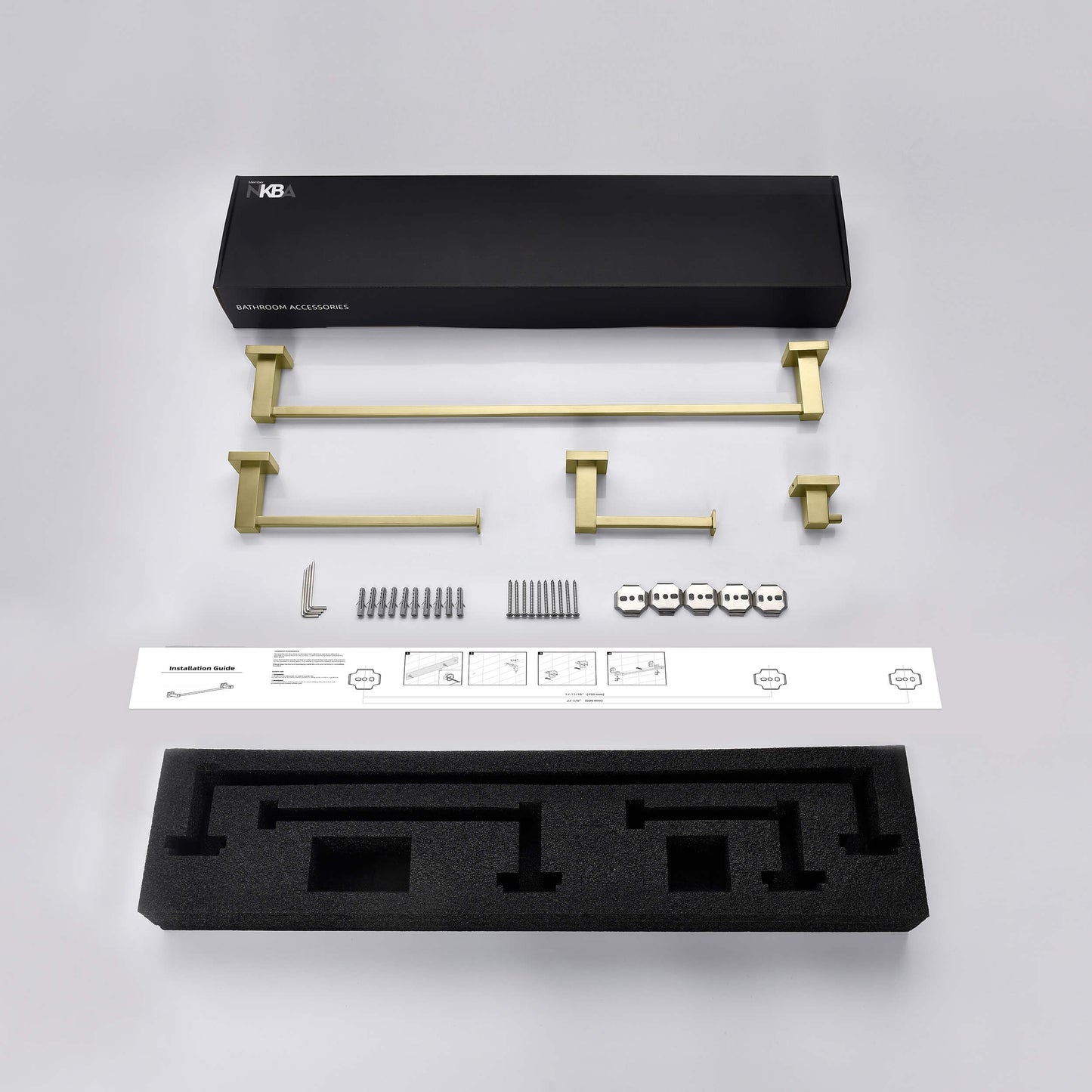 Quadra 5-Piece Bathroom Hardware Set 1