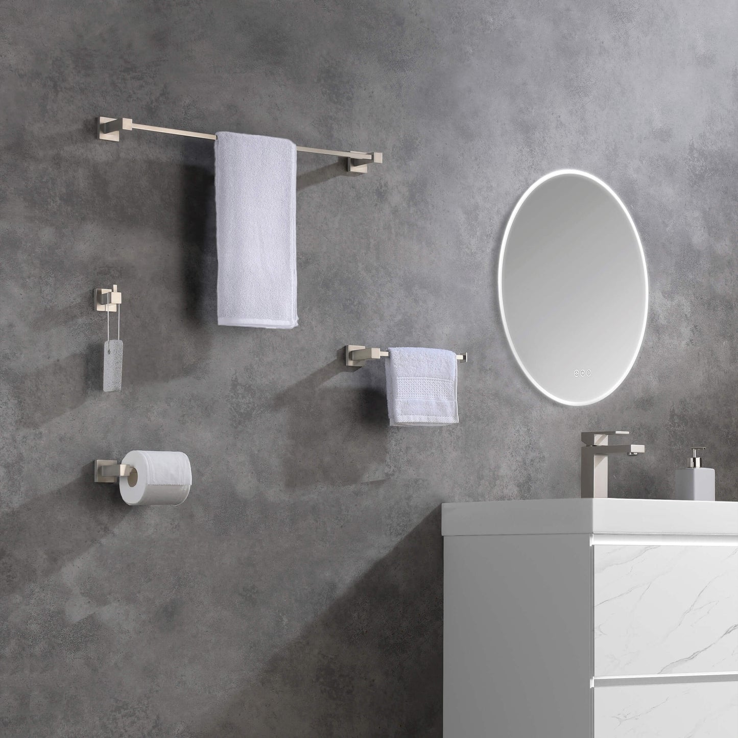 Quadra 5-Piece Bathroom Hardware Set 1