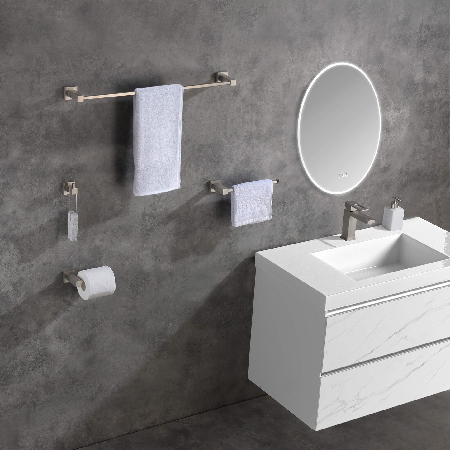 Quadra 5-Piece Bathroom Hardware Set 1