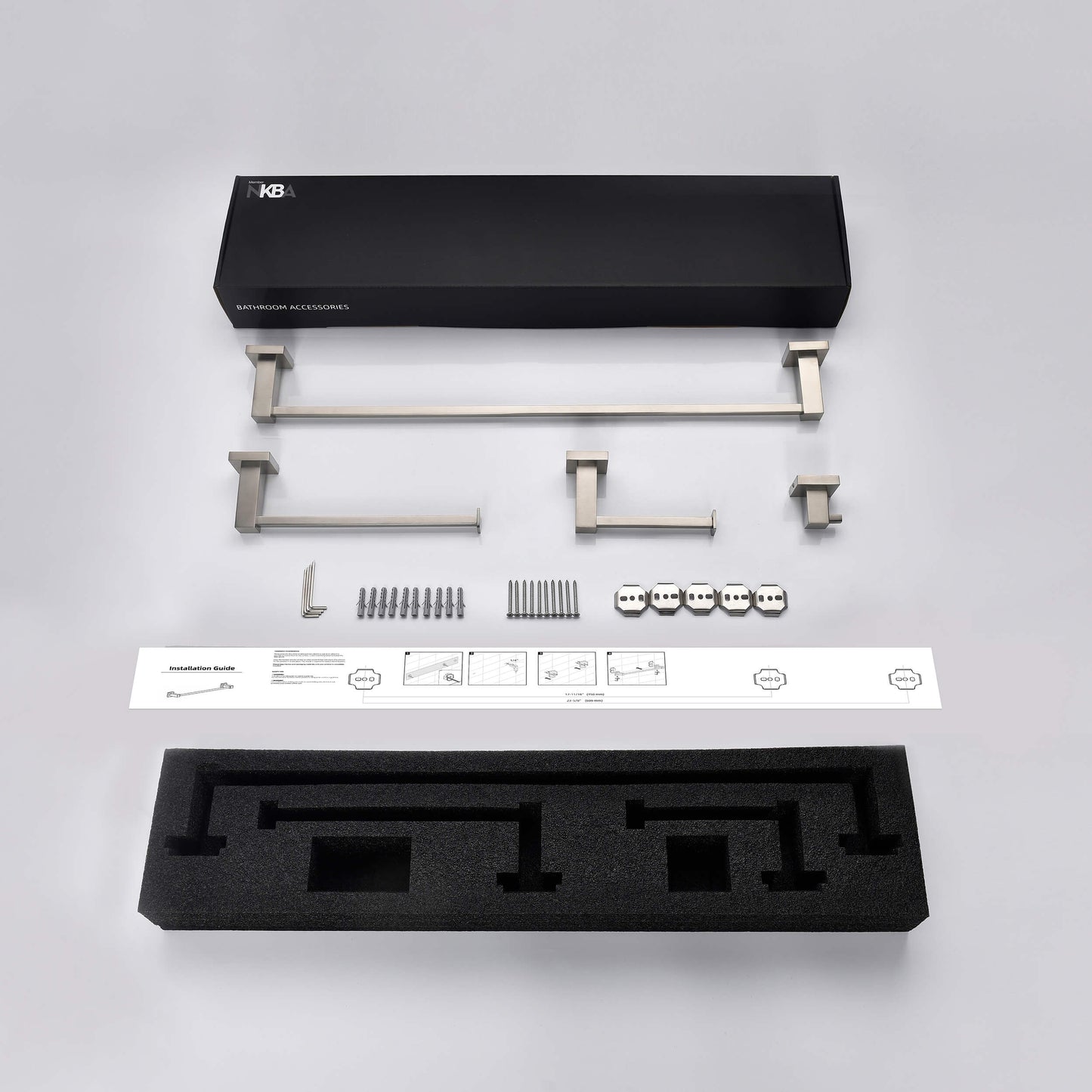 Quadra 5-Piece Bathroom Hardware Set 1