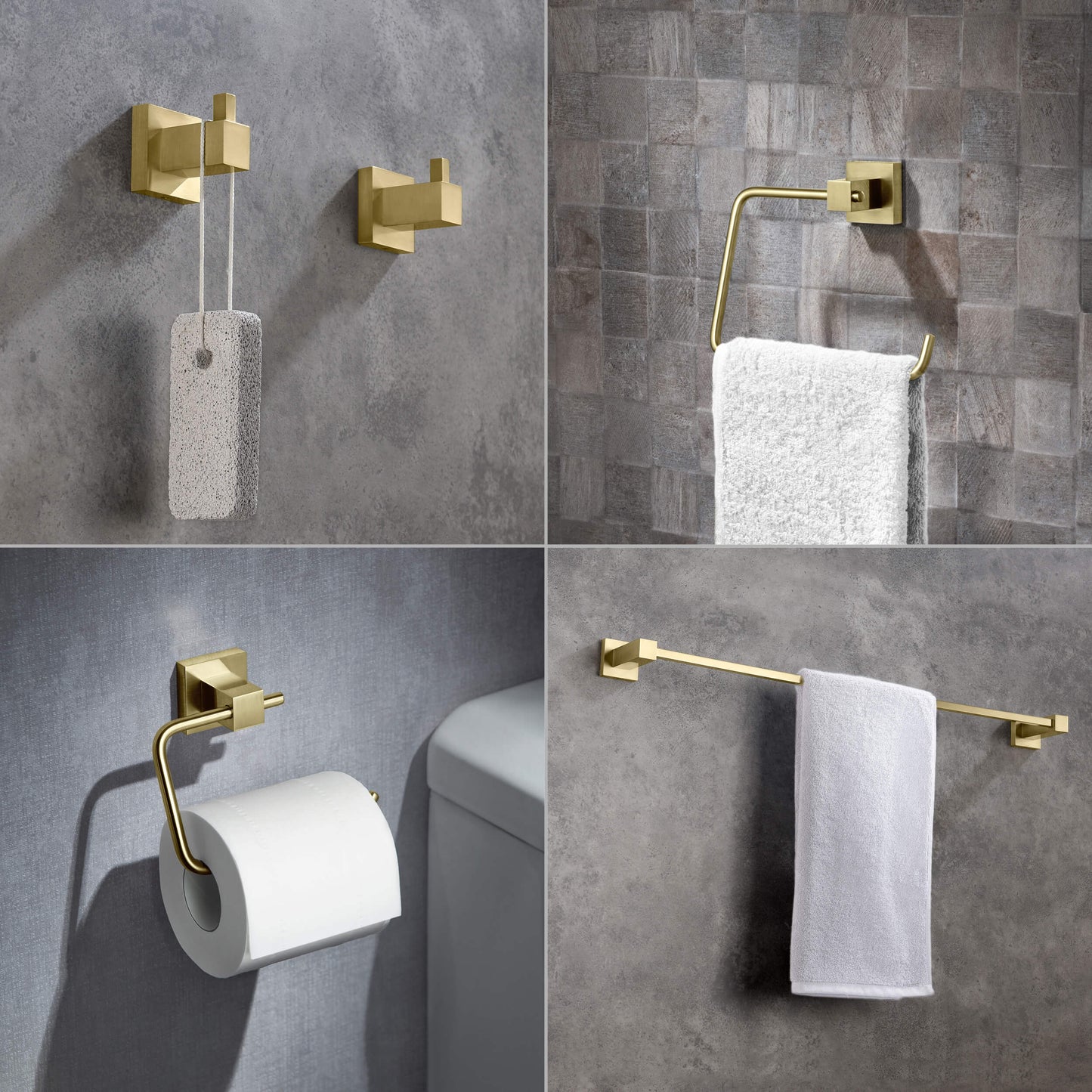 Quadra 5-Piece Bathroom Hardware Set 3