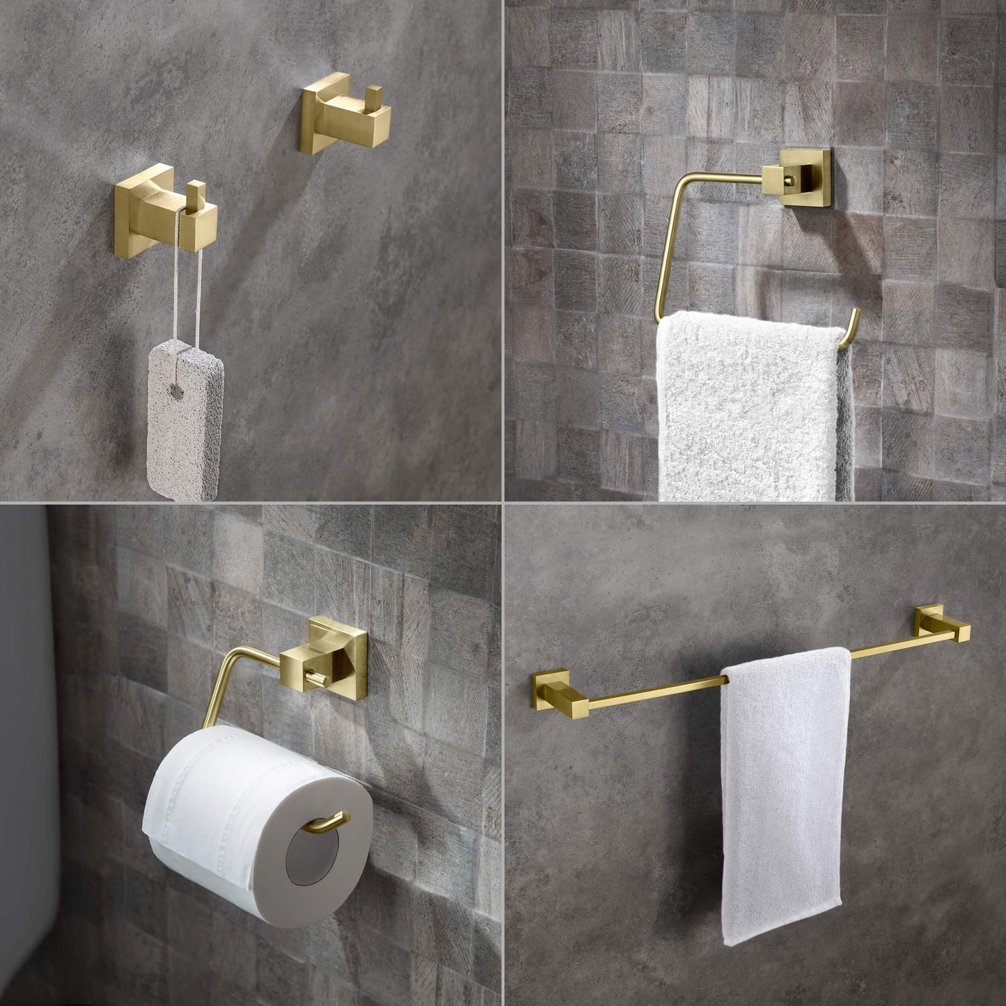 Quadra 5-Piece Bathroom Hardware Set 3