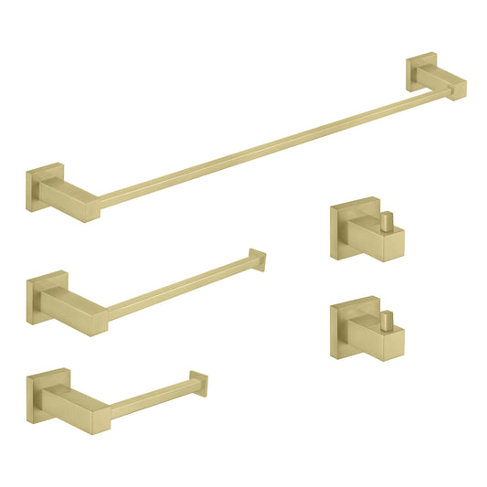 Quadra 5-Piece Bathroom Hardware Set 1