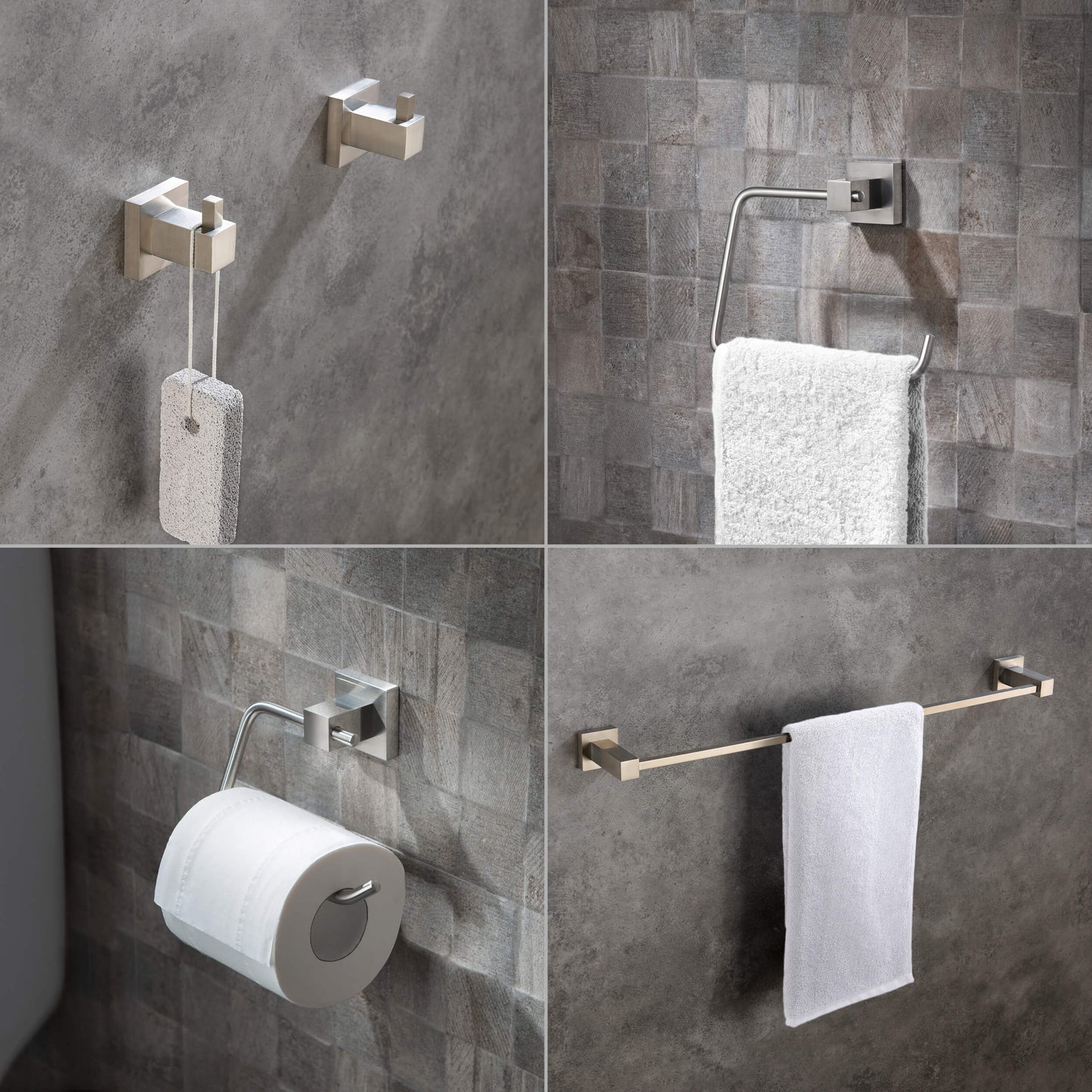 Quadra 5-Piece Bathroom Hardware Set 3
