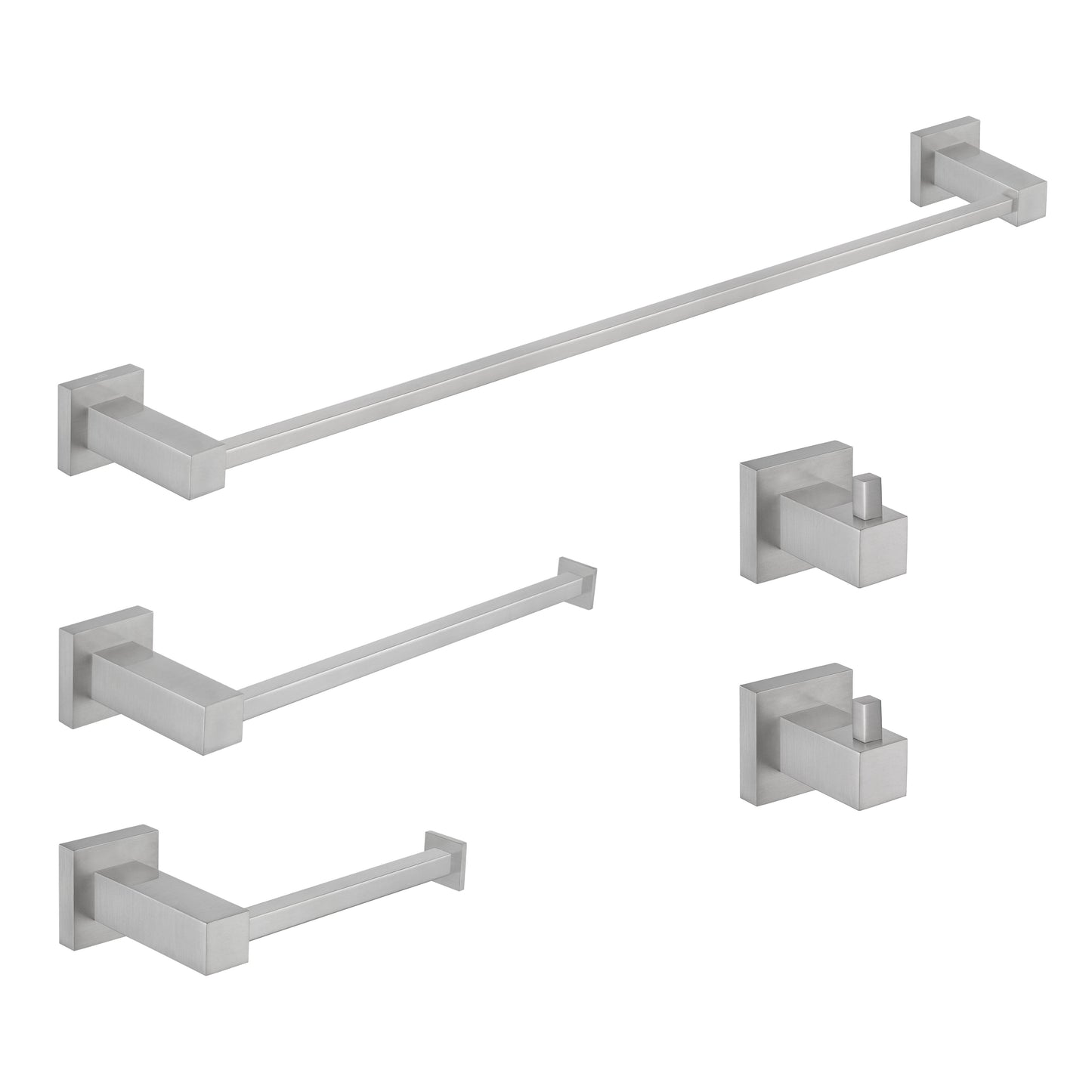 Quadra 5-Piece Bathroom Hardware Set 1