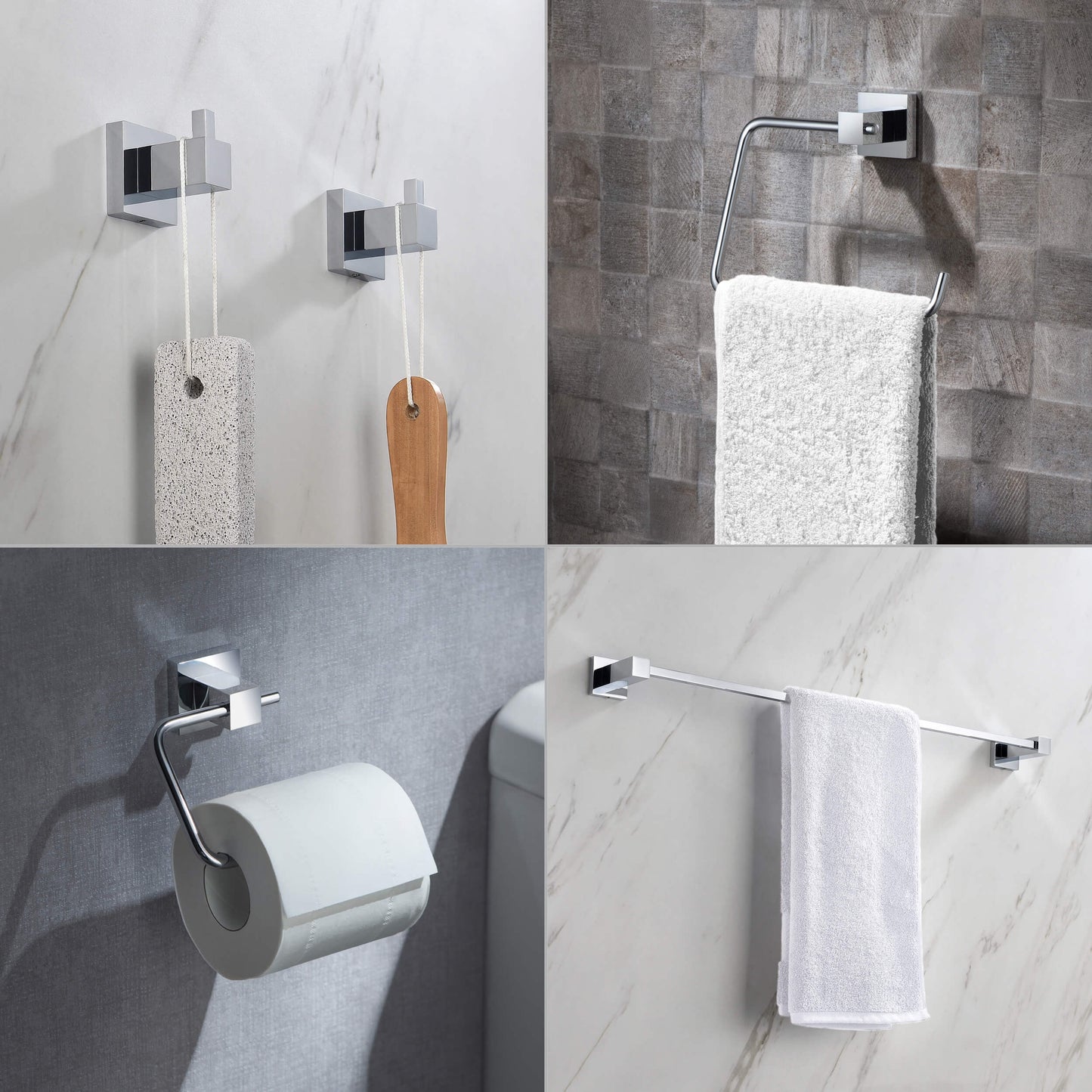 Quadra 5-Piece Bathroom Hardware Set 3
