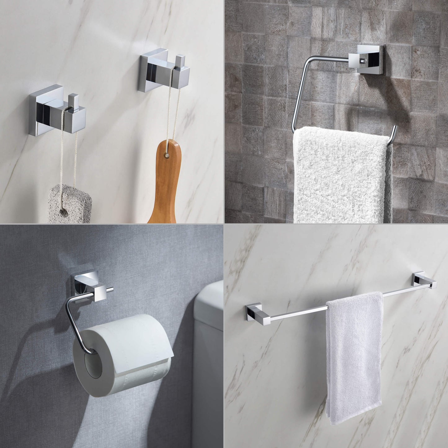 Quadra 5-Piece Bathroom Hardware Set 3
