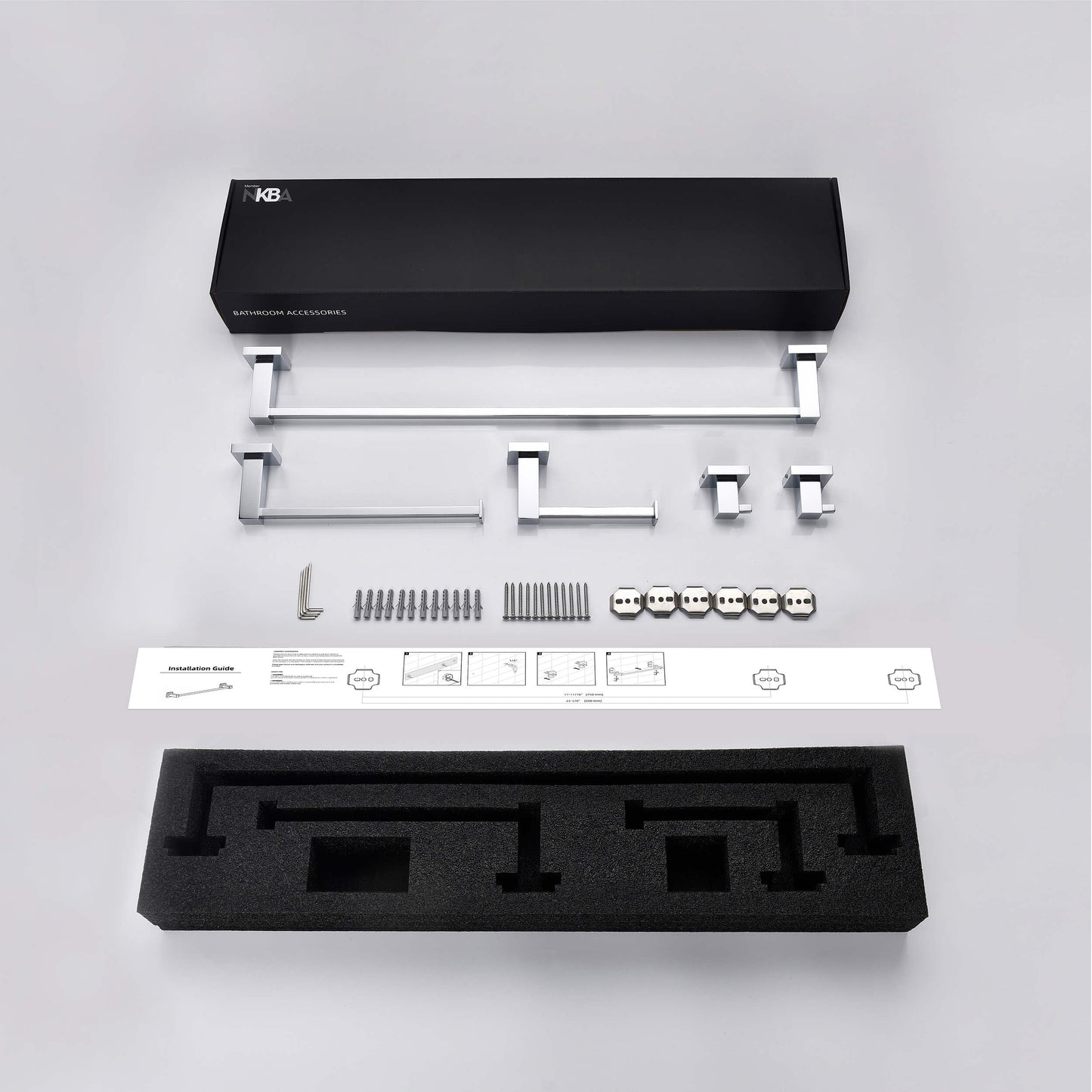 Quadra 5-Piece Bathroom Hardware Set 1