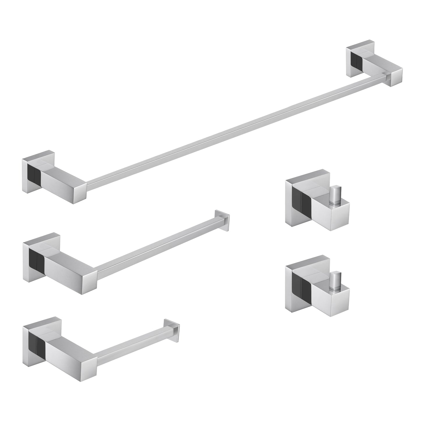 Quadra 5-Piece Bathroom Hardware Set 1