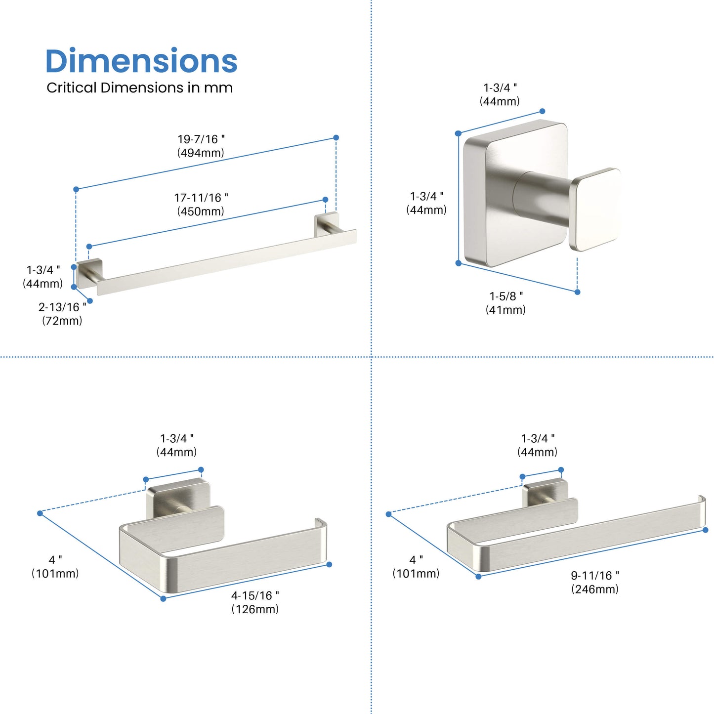 Fusion 5 Piece Bathroom Hardware Set 2