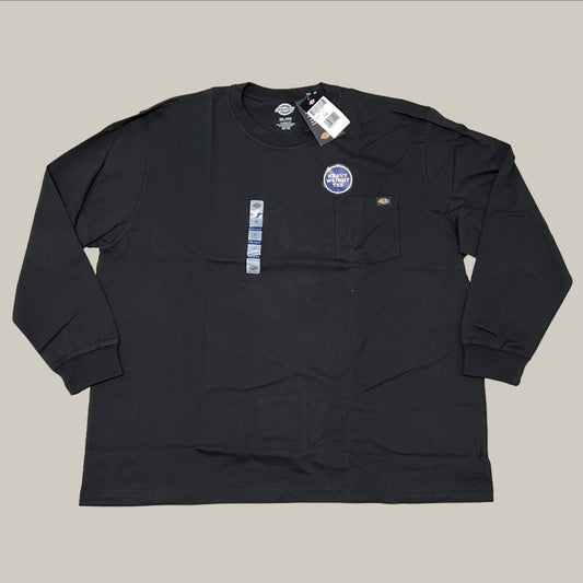 DICKIES Heavyweight Fabric Long Sleeve Pocket T-Shirt Men's Sz 3XL Black