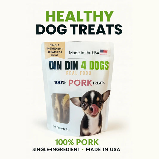 100% Pork Dog Treats, 5 Ounce Bag, Single Ingredient, High Protein