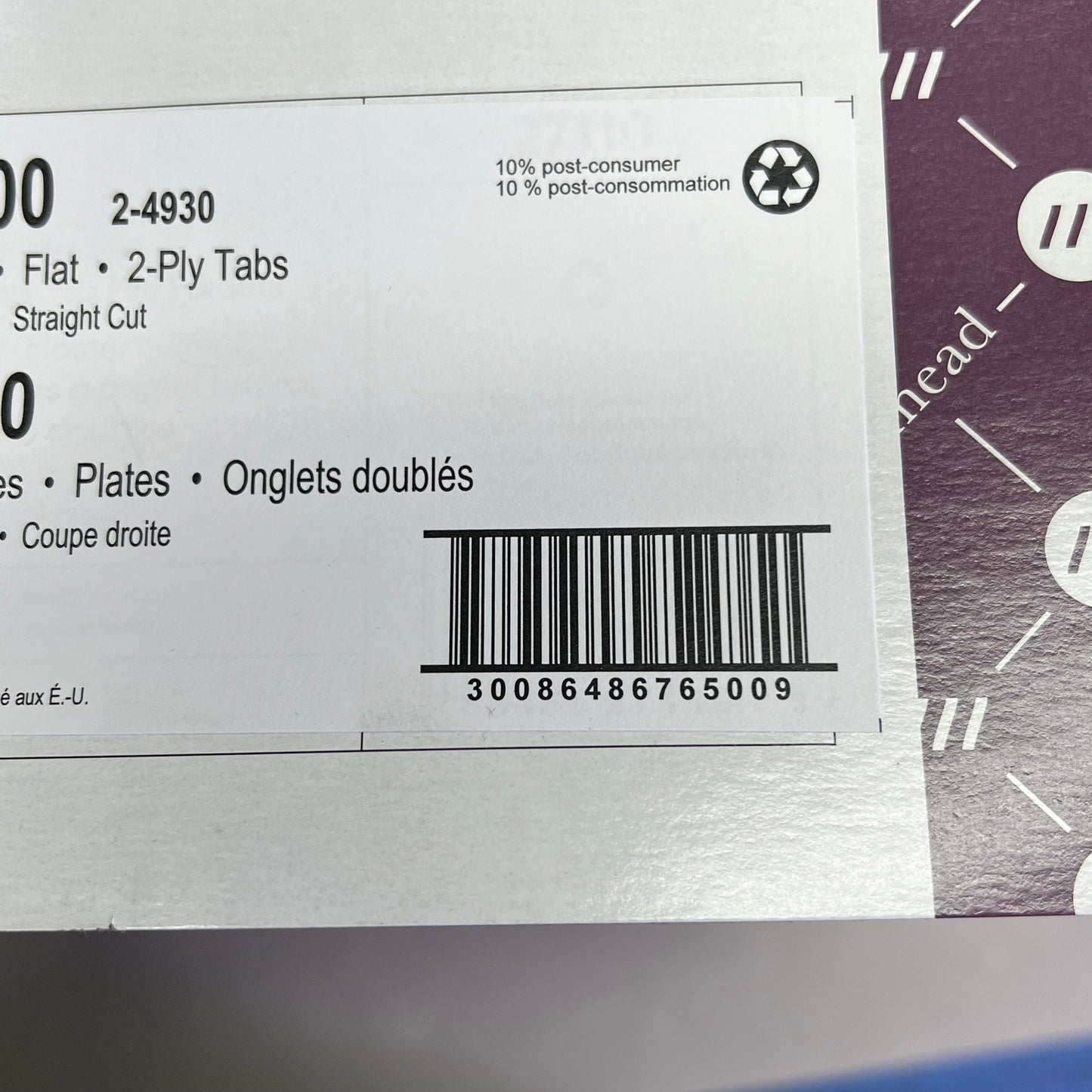 SMEAD (100 PACK) Flat File Jackets Straight Cut Reinforcement Tab Legal Sz 76500