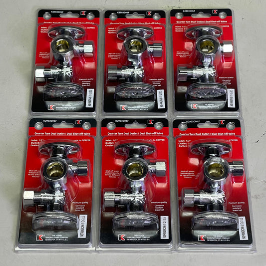 KEENEY Quarter Turn 3-Way Dual Shut-off Valve 5/8"OD x 3/8"OD x 3/8"OD K2903DHLF
