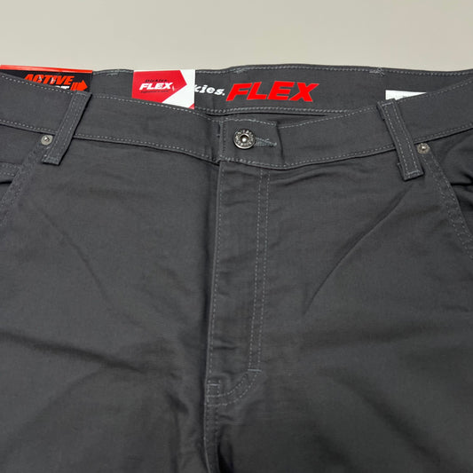 DICKIES Flex Regular Fit Double Knee Pant Mns Sz 38X34 Stonewashed Slate DP903SSL
