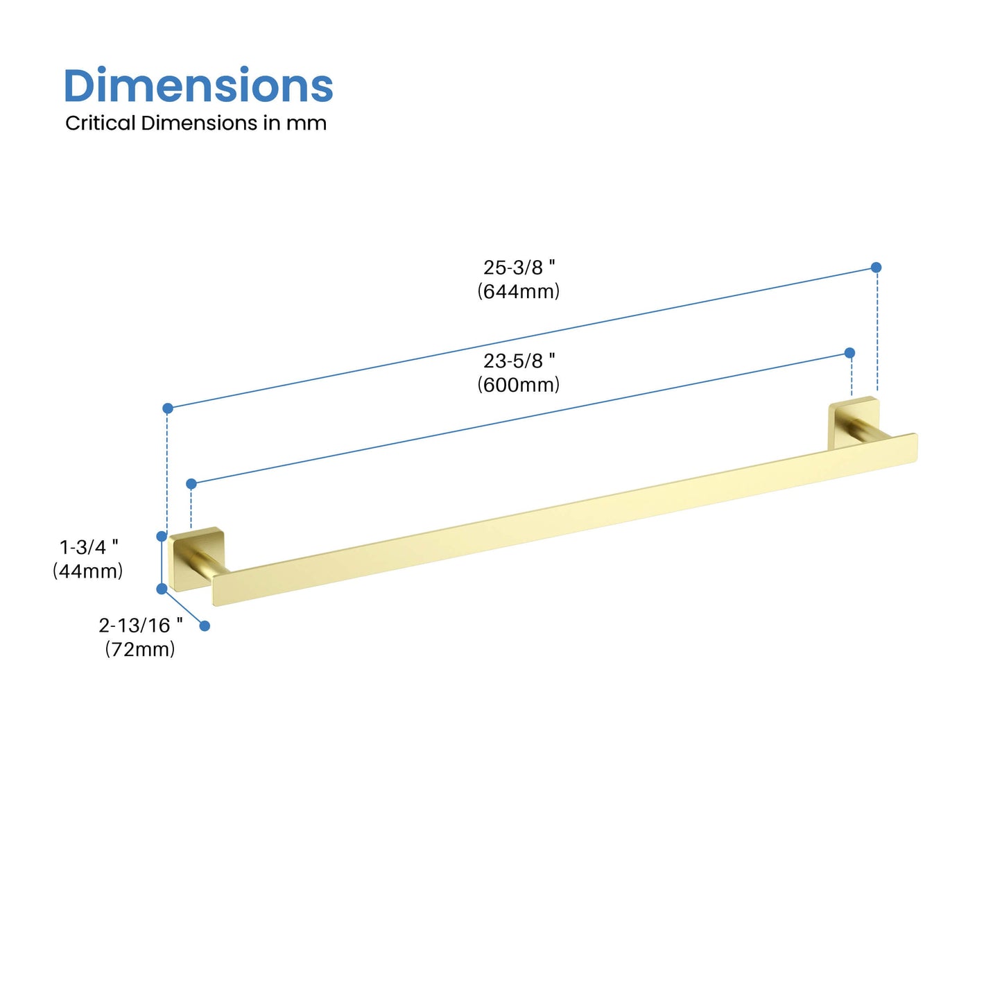 Fusion 24 inch Bathroom Towel Bar