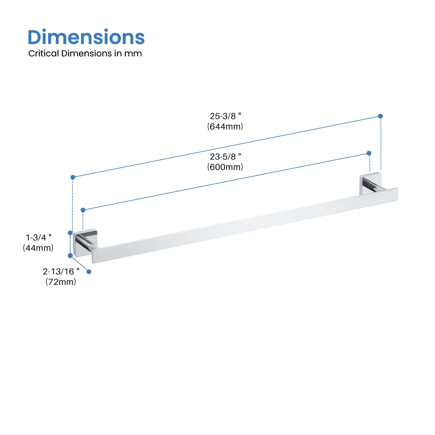 Fusion 24 inch Bathroom Towel Bar