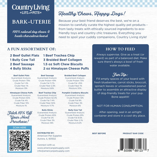 Bark-Uterie Board –  Charcuterie-Inspired Natural Dog Treats Selection