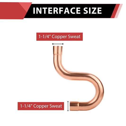 1-1/4" Copper Suction Line P-Trap