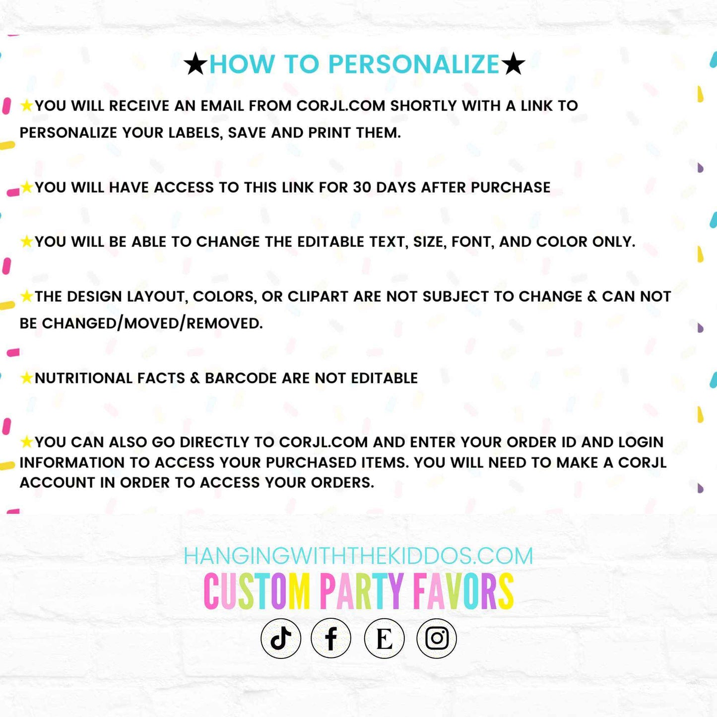 Spooky Halloween Birthday Party Favor Personalized Chip Bag | Printable File