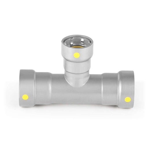 1-1/2" x 1-1/2" x 1-1/4" Carbon Press Tee