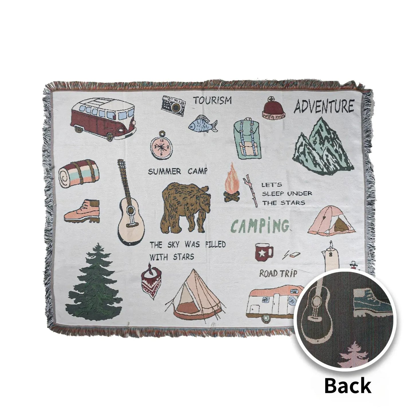 HYUGA Extra Large Camping Blanket (68"x48")- Camping Rug, Beach Blanket, Picnic Blanket, Outdoor Blanket, Bed Sofa Couch