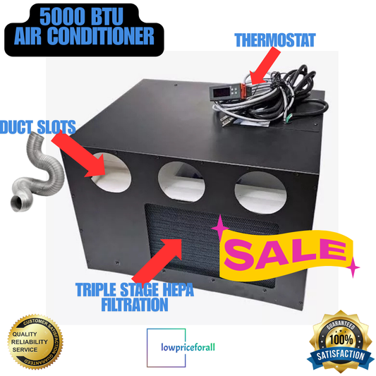 Ice Qube Inc. Model: 5000 Cool Qube AC - RV/Trailer/Clean Room Air Conditioner for Use in Guard Booth, Computer Rack with HEPA Filter, and Thermostat.