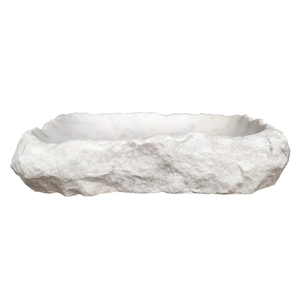 Carrara Marble Rectangular Rustic Natural Stone Above Vanity Bathroom Sink