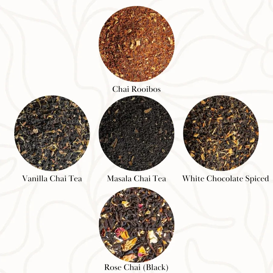 Five 1oz samples without tea Infuser and gift box